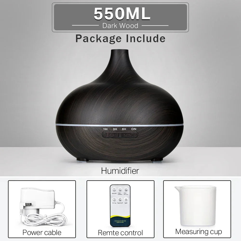 Wood Grain Aromatherapy Essential Oil Diffuser