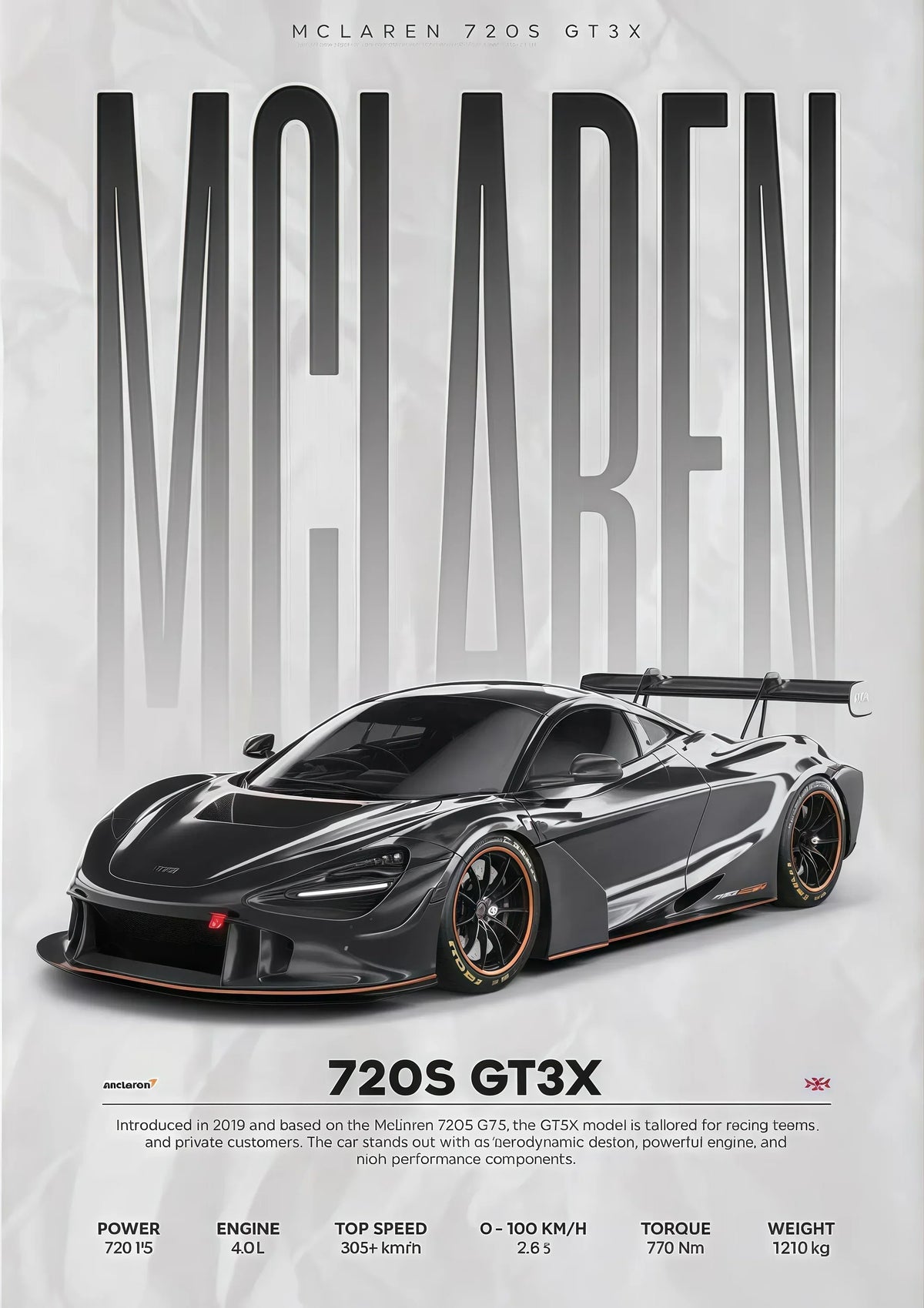 W16 750S Canvas Painting Sports Car Wall Art