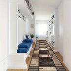 VIKAMA Plaid Kitchen Rug Waterproof Polyester Floor Mat