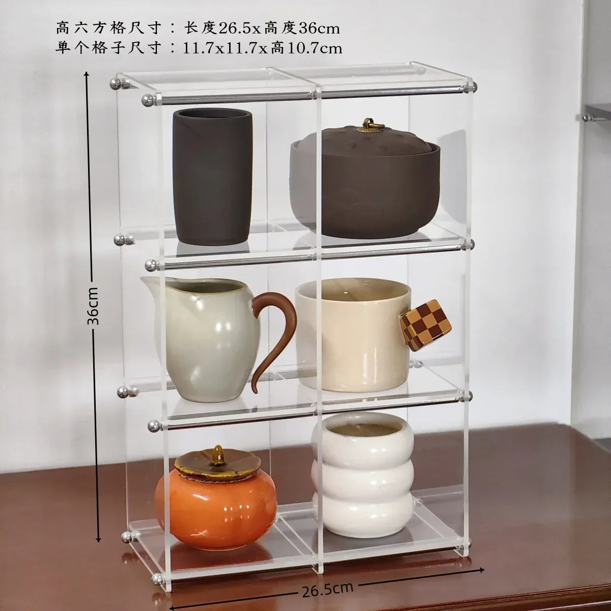 Acrylic Tea Set Storage Rack for Kitchen Countertops