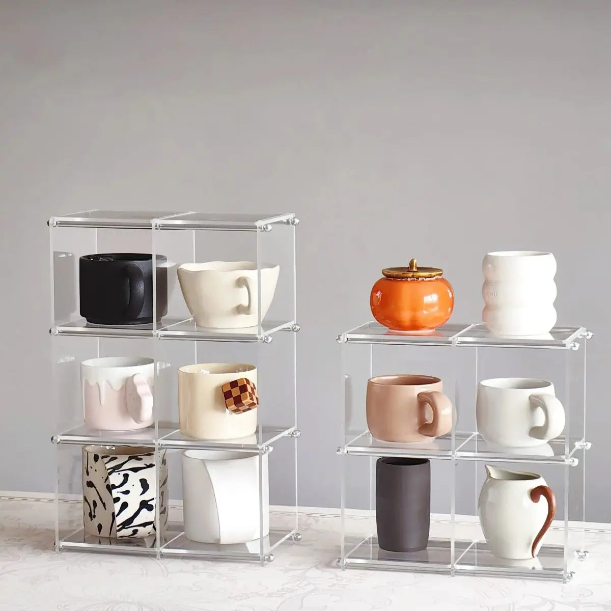 Acrylic Tea Set Storage Rack for Kitchen Countertops