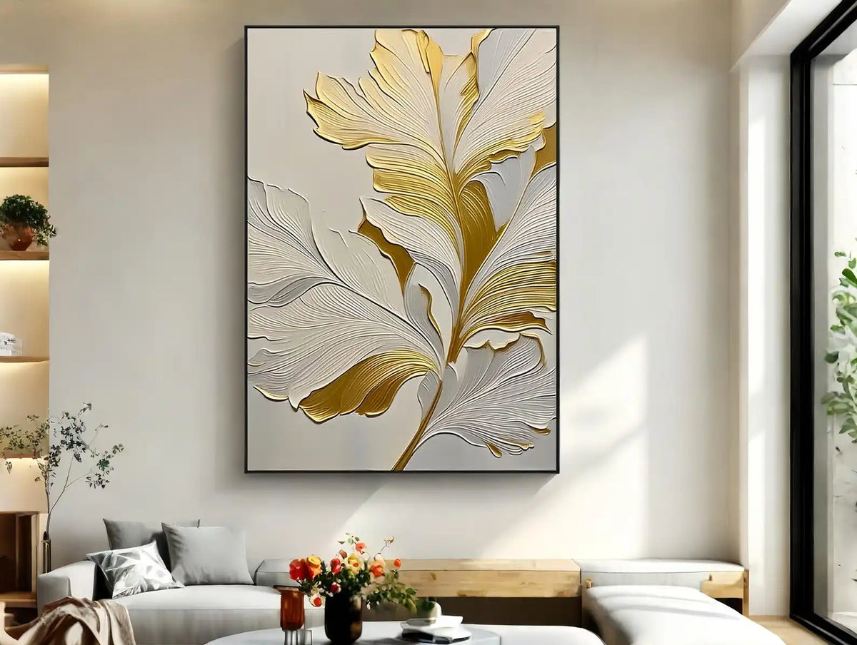 Mhemyo Abstract Blue Yellow Oil Painting on Canvas