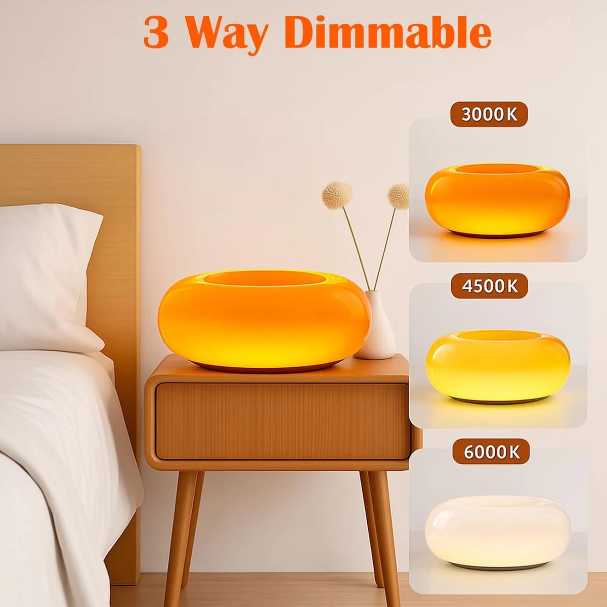 Doughnut LED Night Lamp with Touch Control and Warm Light