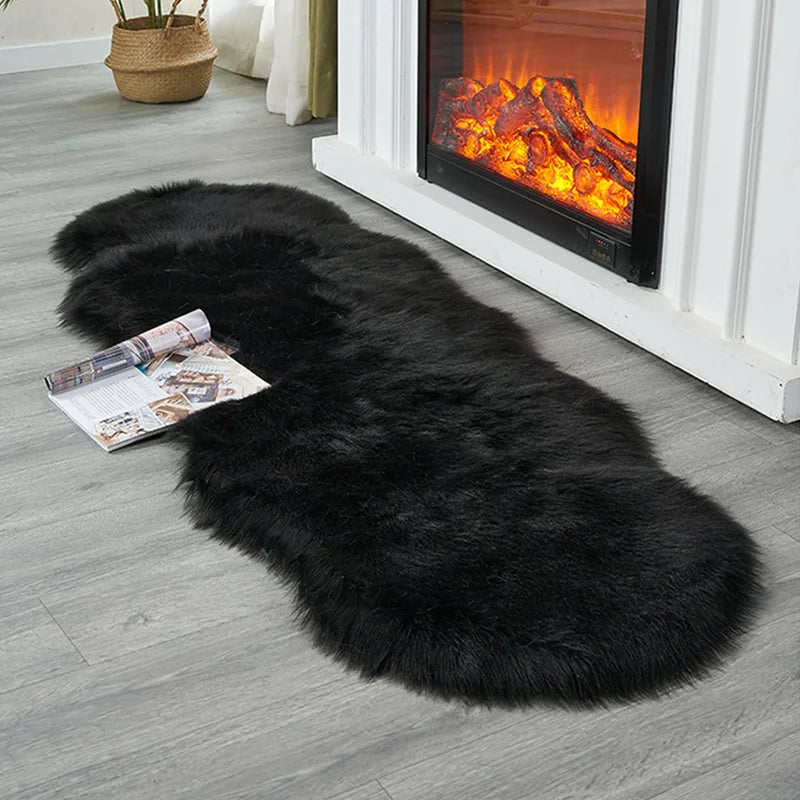 FORSWAN Soft White Faux Fur Area Rug for Kids and Adults