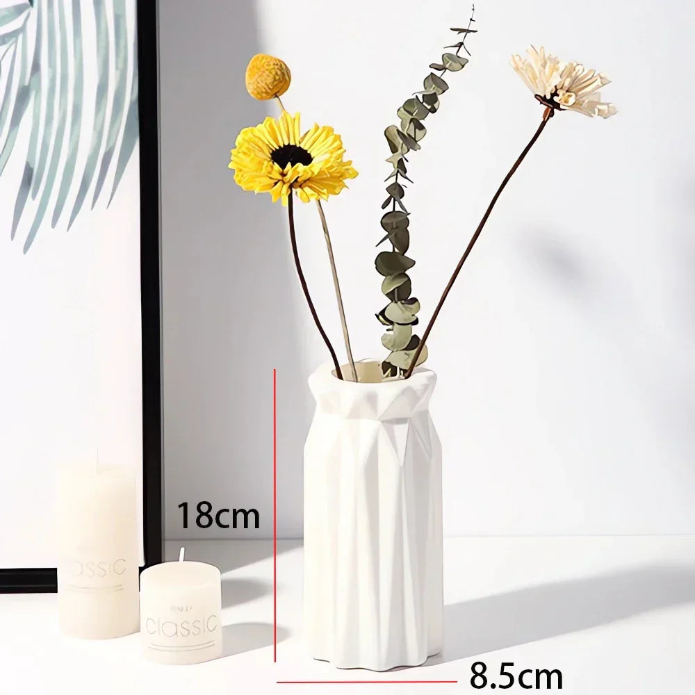 Striped Plastic Bud Vase for Flowers Decorative Display