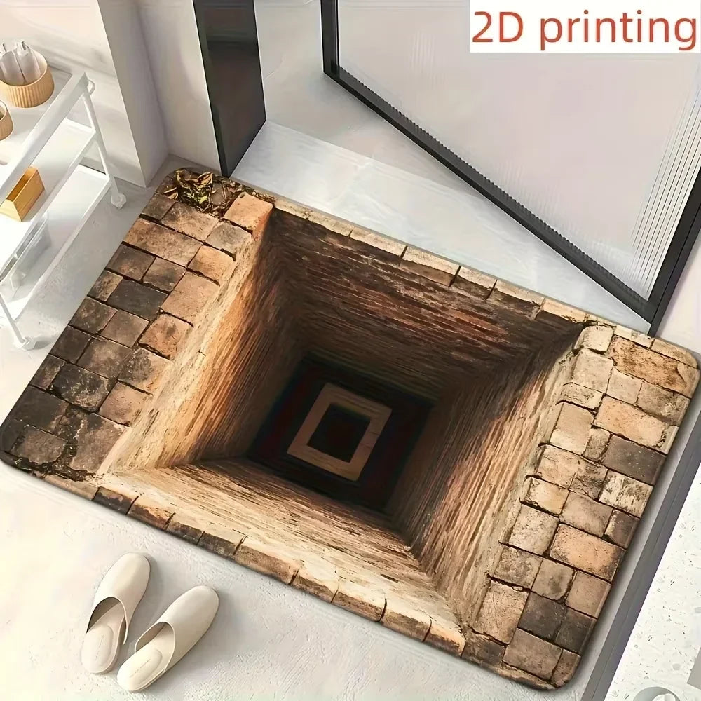 2D Optical Illusion Non-slip Doormat for Easy Cleaning