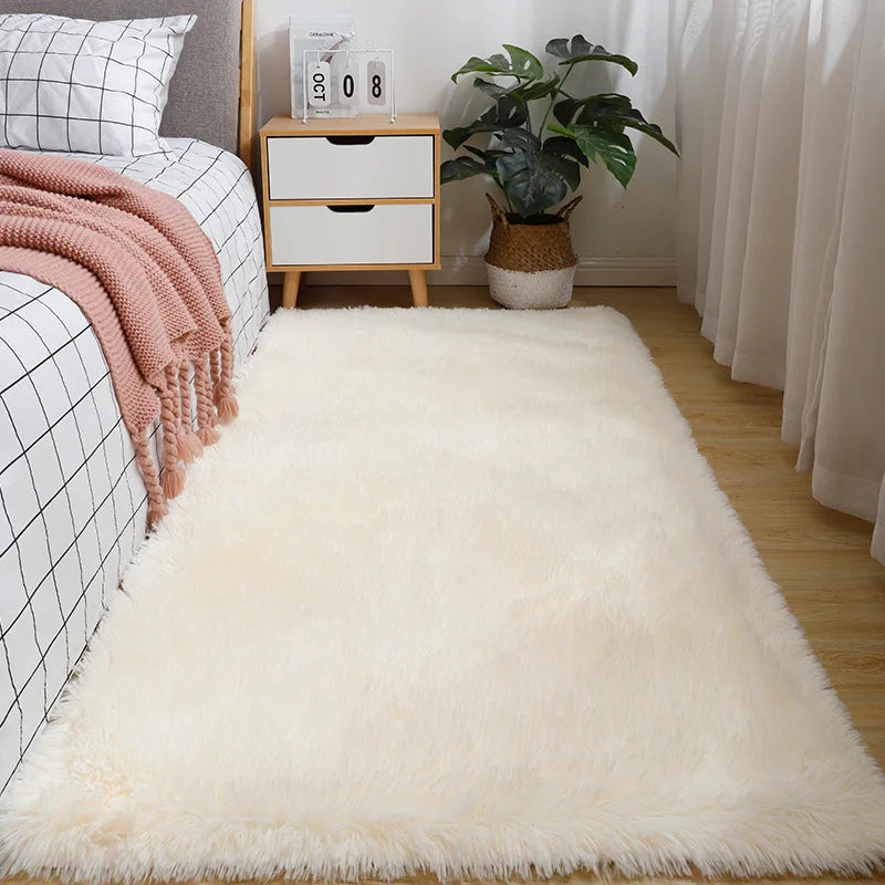 Solid Color Polyester Bedside Blanket for Girls