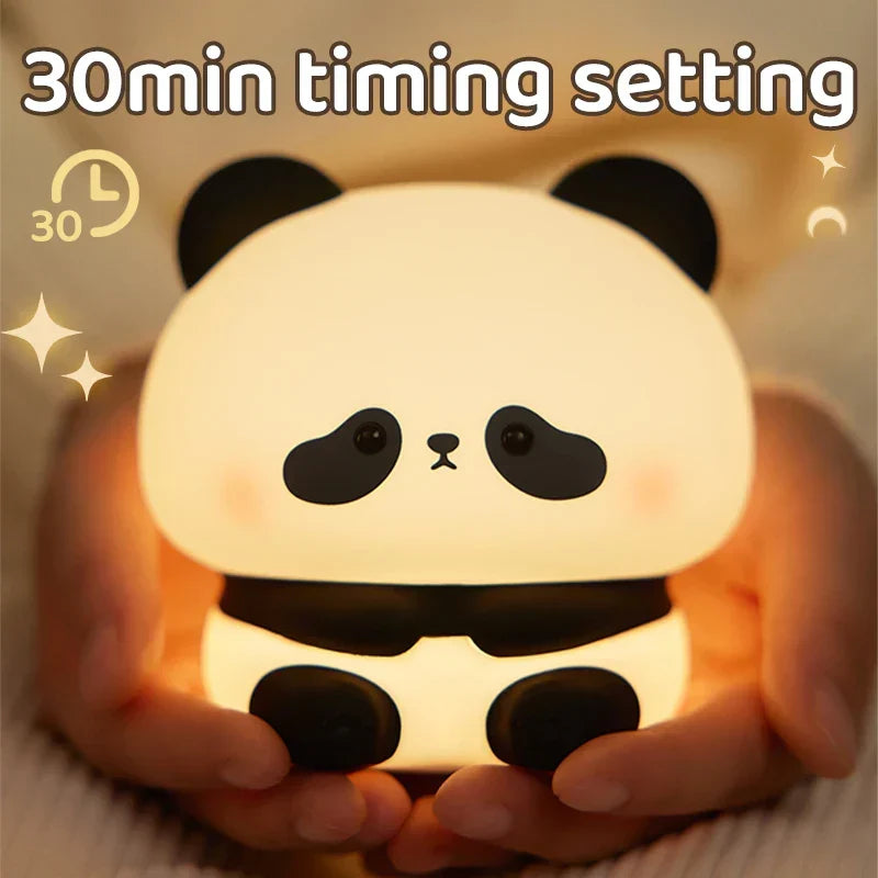 Panda LED Night Light Cute Silicone USB Rechargeable Lamp