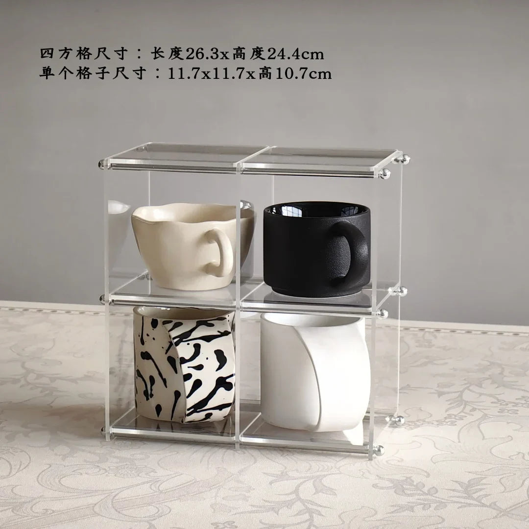 Acrylic Tea Set Storage Rack for Kitchen Countertops