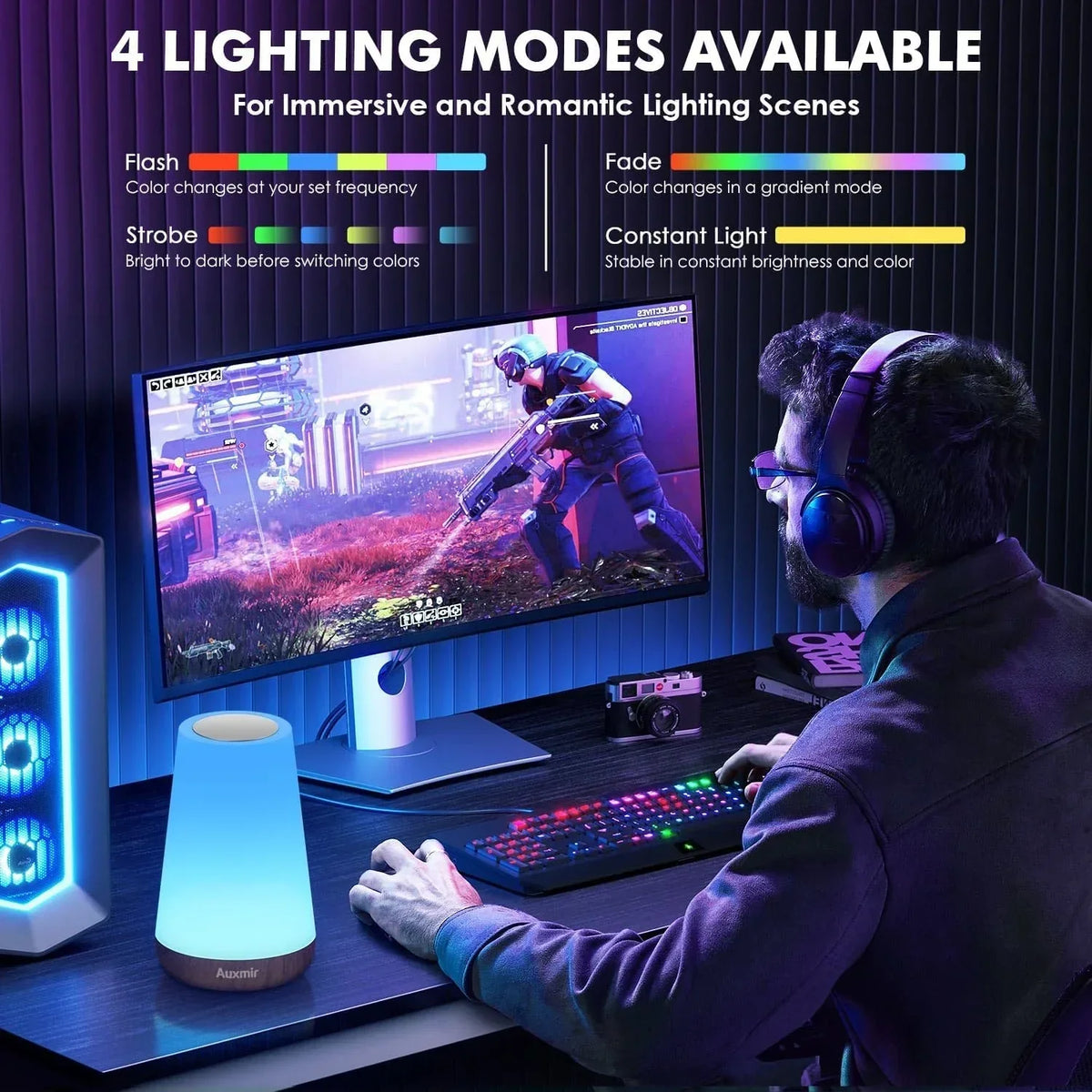 Dimmable Touch Night Light with 13 Colors and 5 Brightness