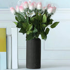 Striped Plastic Bud Vase for Flowers Decorative Display