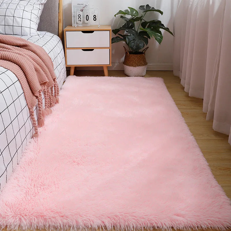 Solid Color Polyester Bedside Blanket for Girls