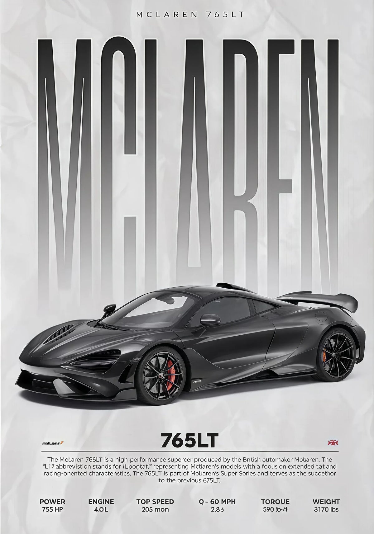 W16 750S Canvas Painting Sports Car Wall Art