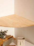 Burlywood Wood Floating Corner Shelf for Living Room