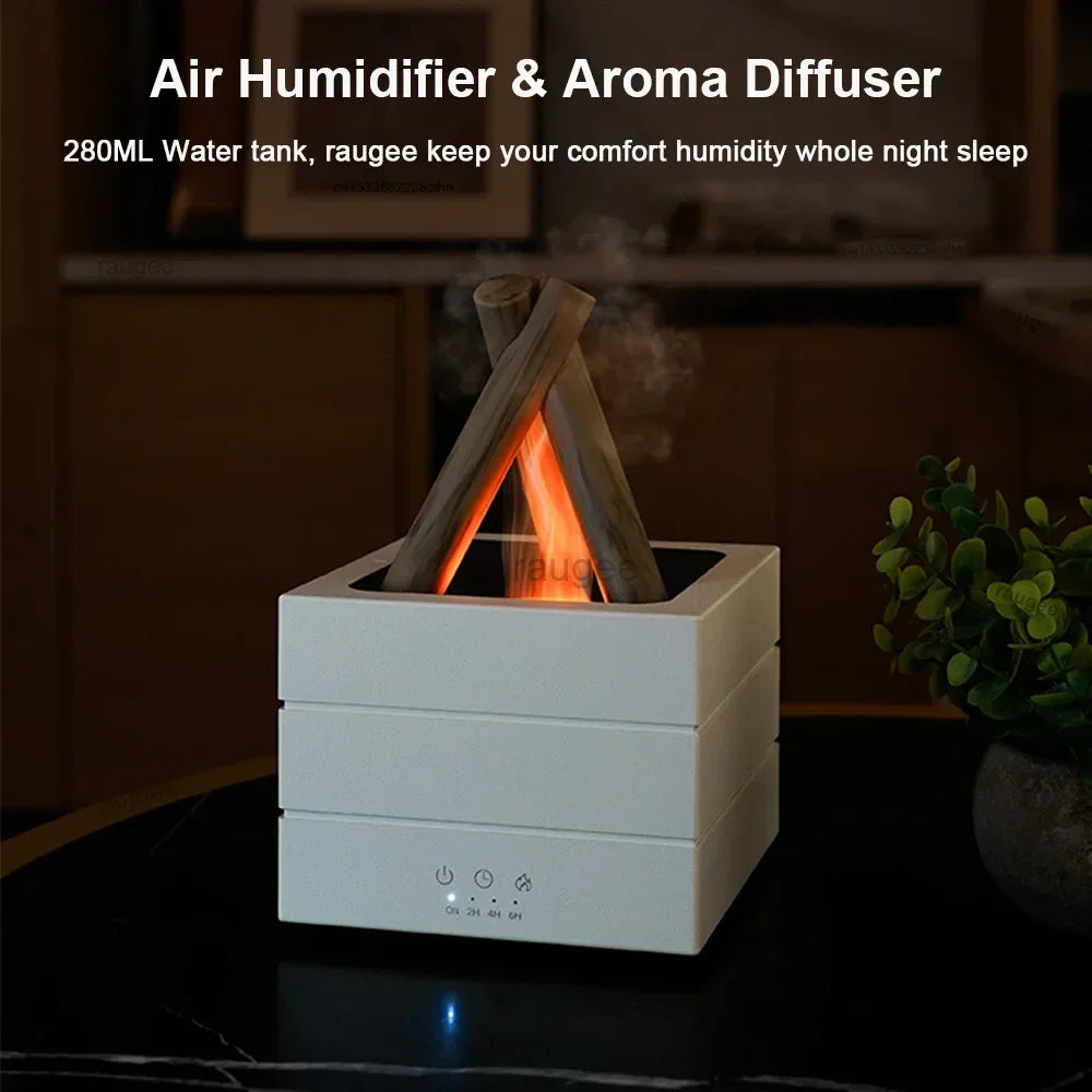Aroma Humidifier Flame Diffuser with Remote Control