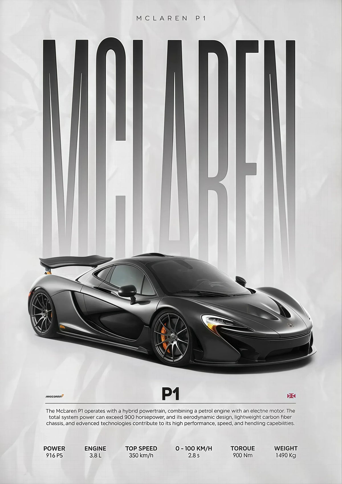 W16 750S Canvas Painting Sports Car Wall Art