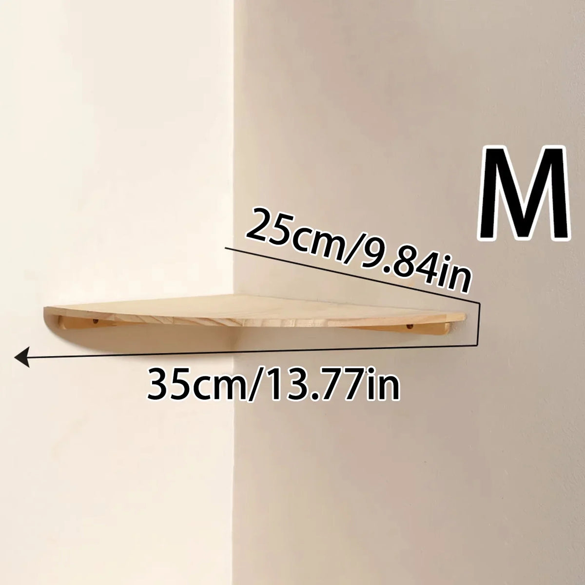 Burlywood Wood Floating Corner Shelf for Living Room