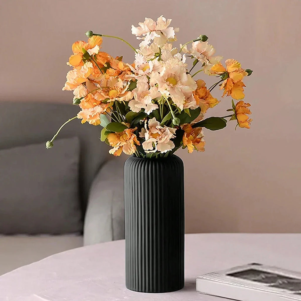 Striped Plastic Bud Vase for Flowers Decorative Display