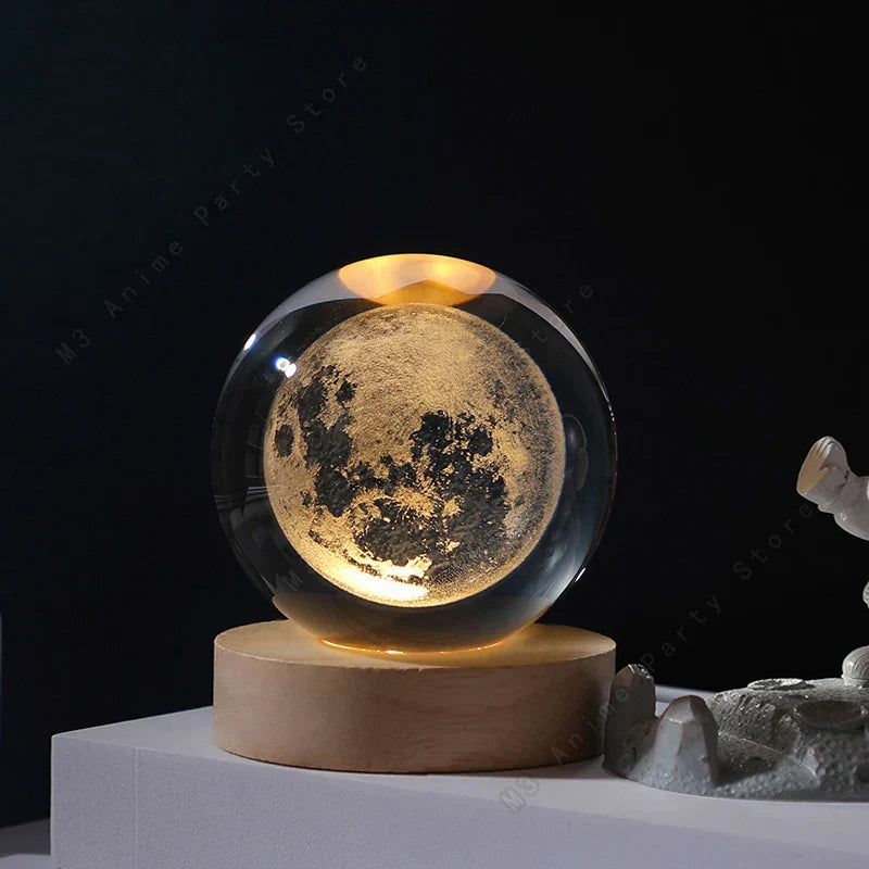 3D Crystal Ball Night Light Lamp for Kids 5cm