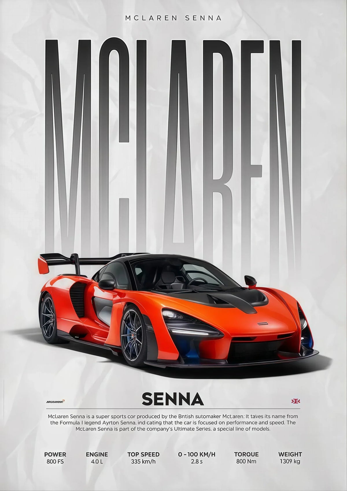 W16 750S Canvas Painting Sports Car Wall Art