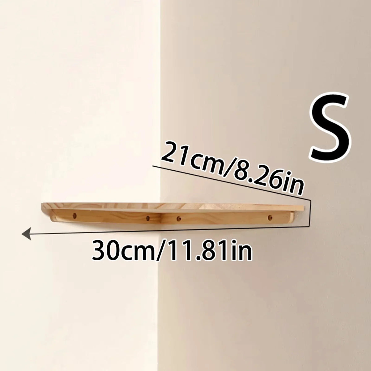 Burlywood Wood Floating Corner Shelf for Living Room