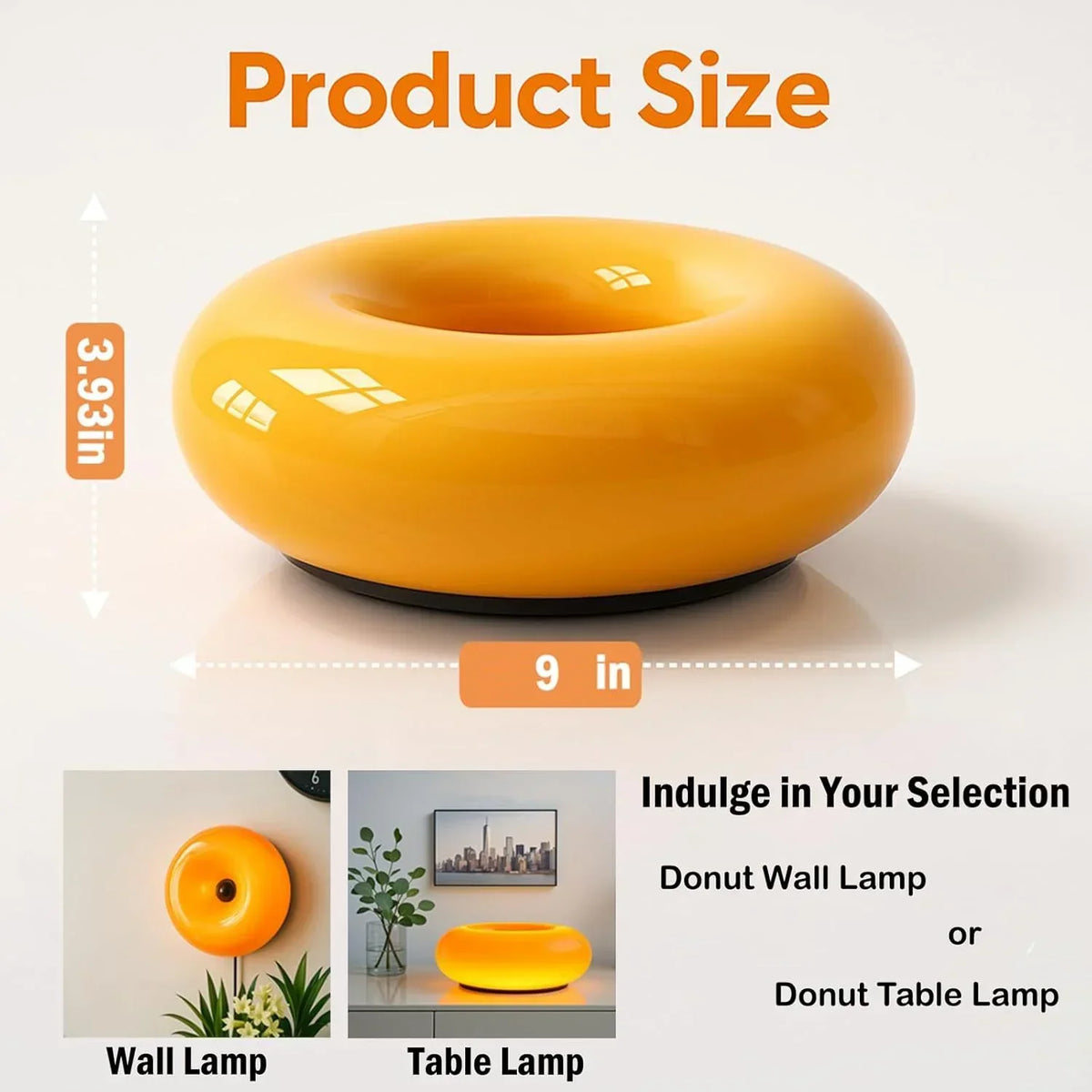 Doughnut LED Night Lamp with Touch Control and Warm Light