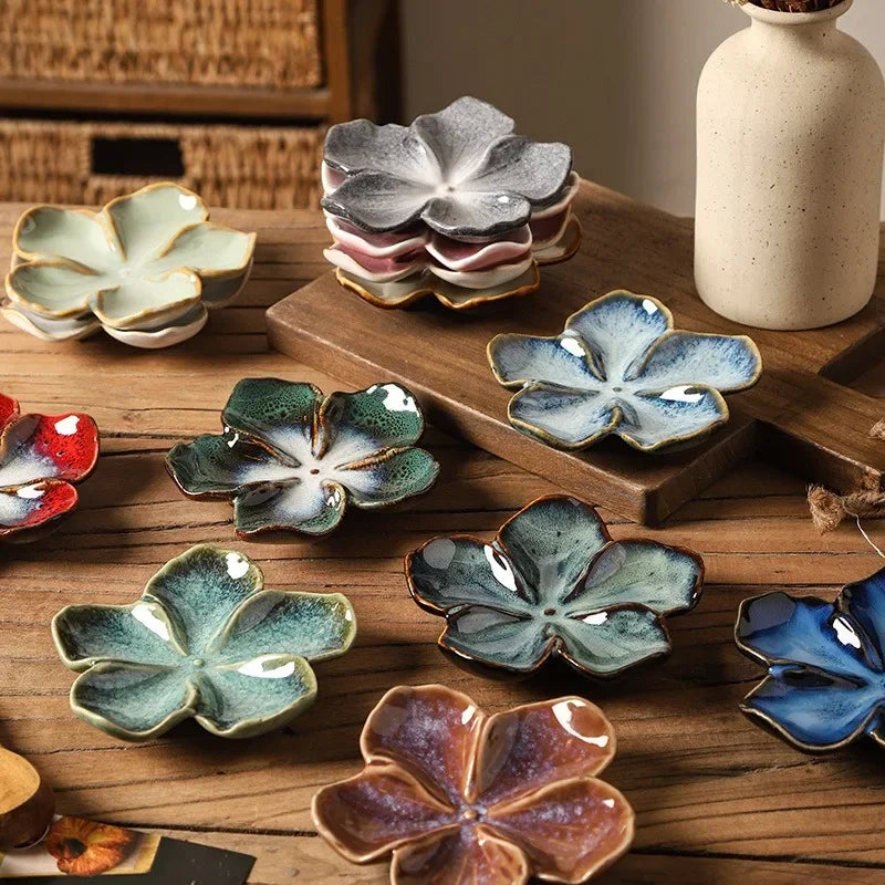 Vintage Flower Shaped Ceramic Dipping Sauce Dish