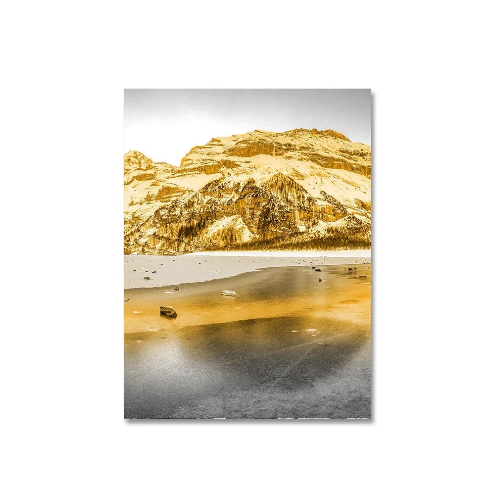 Frameless Canvas Paintings Sunset Sea Beach Art