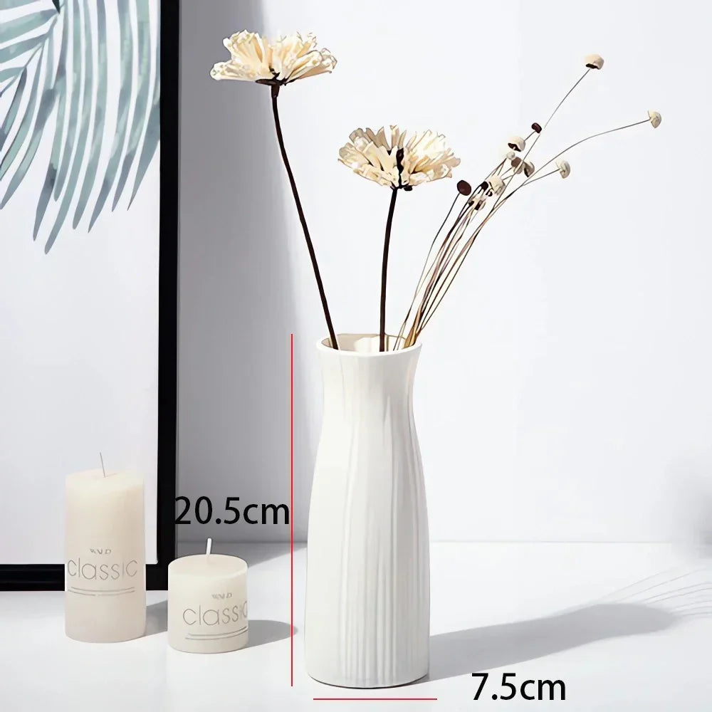 Striped Plastic Bud Vase for Flowers Decorative Display
