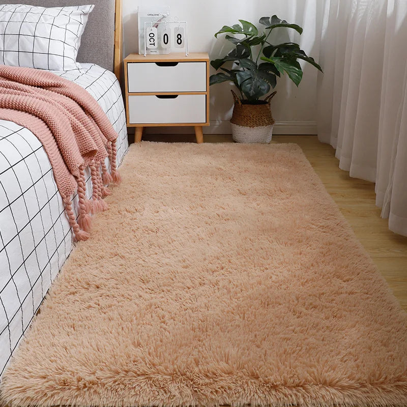 Solid Color Polyester Bedside Blanket for Girls