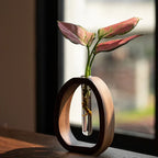 Walnut Wood Flower Stand Mini Water-Cultured Vase