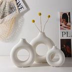 Nordic White Plastic Flower Vase for Home Decor