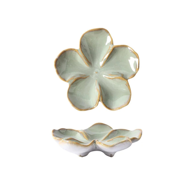 Vintage Flower Shaped Ceramic Dipping Sauce Dish