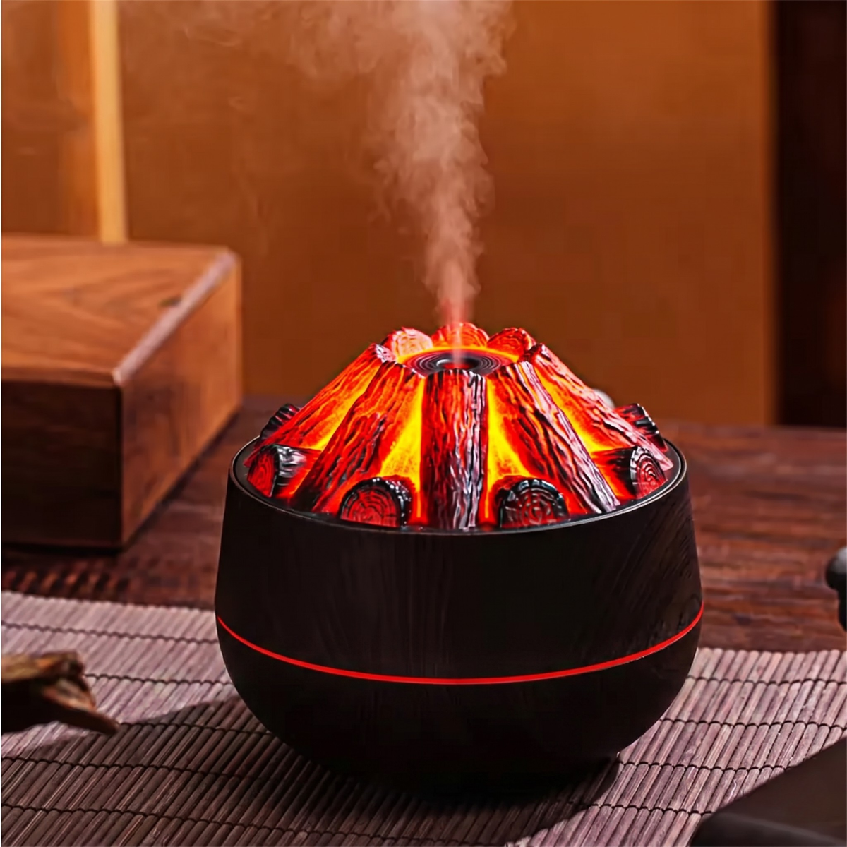 Charcoal Flame Essential Oil Diffuser 300ml Humidifier